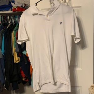 American Eagle White Men’s medium Polo